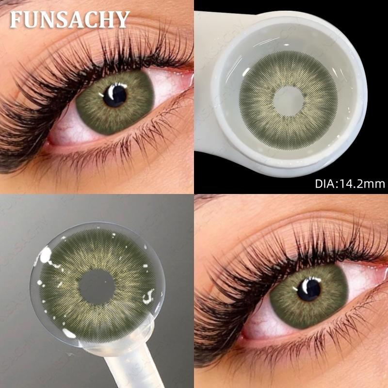 FUNSACHY 1 Pair Natural Colored Contact Lenses for Eyes Brown Pupils Lens Contact Lenses Cosmetic Green Contacts New Color Lens