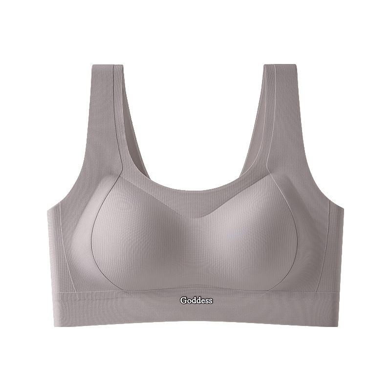 Women Seamless Wireless Push Up Gathering Anti Sagging Sports Tank Top Bra
