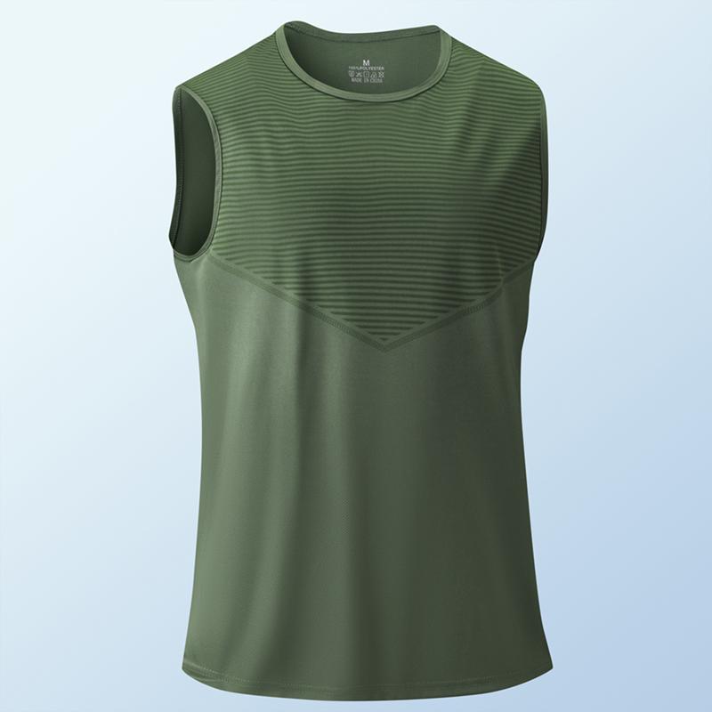 Gradient Gym Vest Men Outdoor Comprehensive Training Sleeveless T Shirts Men High Elasticity Sweat Absorbing Quick Dry Tank Tops