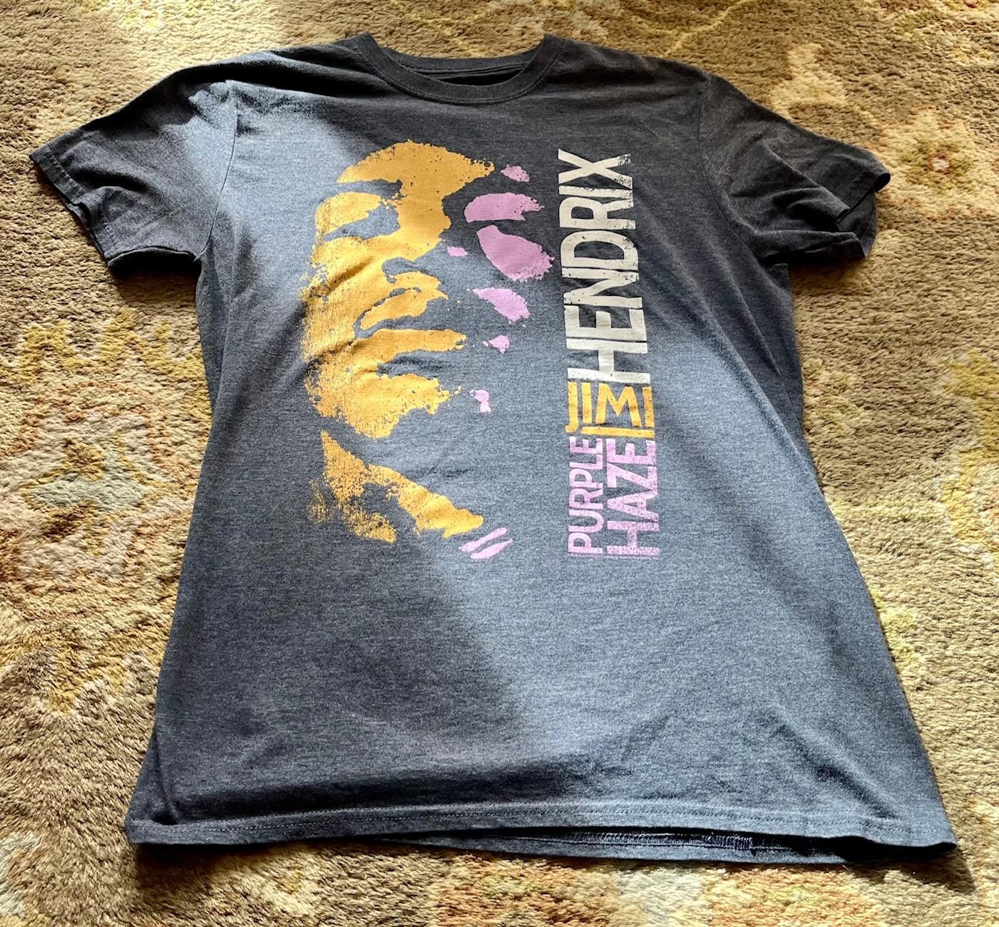 1990 s Psychedelic Rock Gray T-Shirt JIMI HENDRIX Purple Haze Size: M S