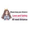 Keep Safe Distance: Love and Safety Need Space - Fun Sticker for Female Drivers