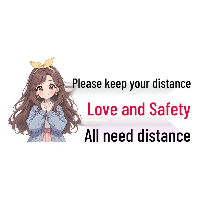 Keep Safe Distance: Love and Safety Need Space - Fun Sticker for Female Drivers