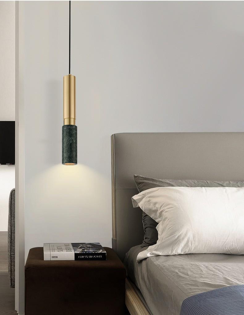 Nordic Minimalist Marble Pendant Light - Single-Head for Restaurants and Bedrooms