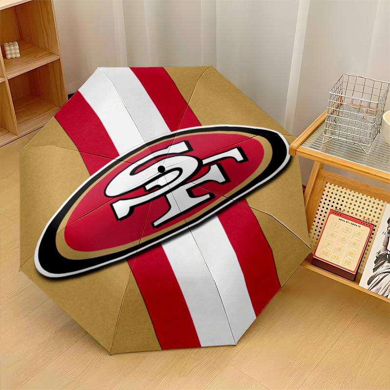 San Francisco 49ers Print Auto 8?Ribs Folding Umbrella Wind Resistant Lightweight Automatic Umbrella For Daily Travel
