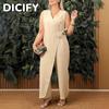 DICFY Damen Mode Freizeit Einfarbiger Druck Sommer Frühling Ärmellos Trägerhose Jumpsuits & Rompers