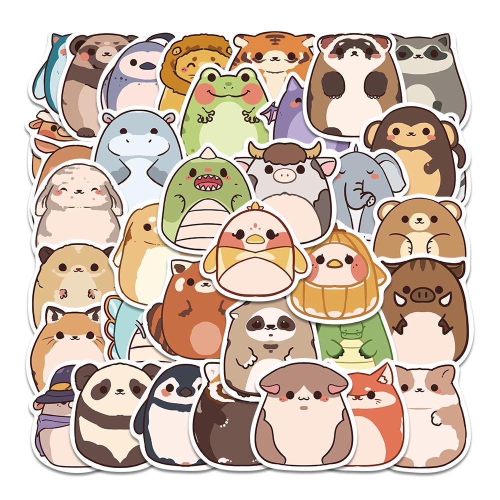 Sada samolepek divoké zvěře: Los, Alpaka, Panda & Lev