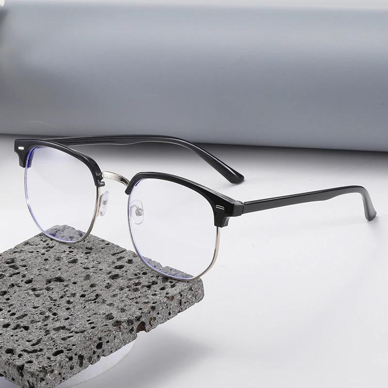 3PCS Unisex Square Plain Glasses Gentle Black Anti Blue Light Frame Eyeglasses for Men Women