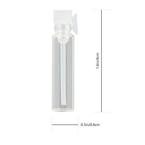 FRCOLOR 1ml Refillable Glass Perfume Sample Bottles, Clear, Mini Portable Travel Containers, Pack of 100