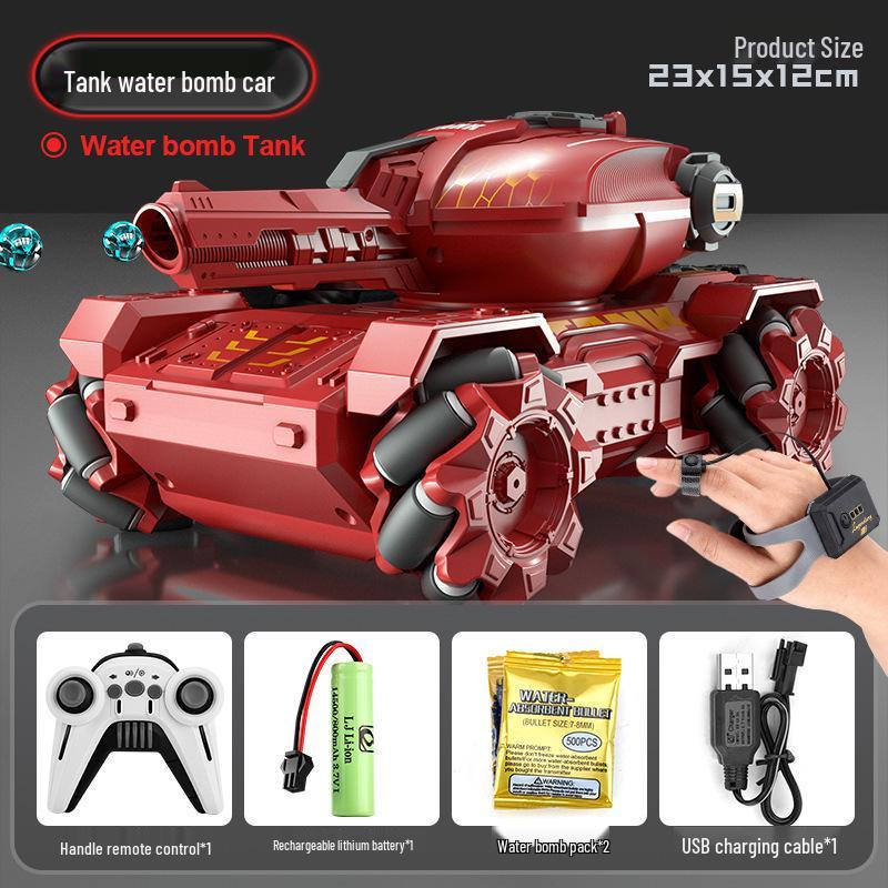 2.4G Gesture Sensing Remote Control Tank Car with Water Bomb Launch, Drifting, and Off-Road Racing for Kids