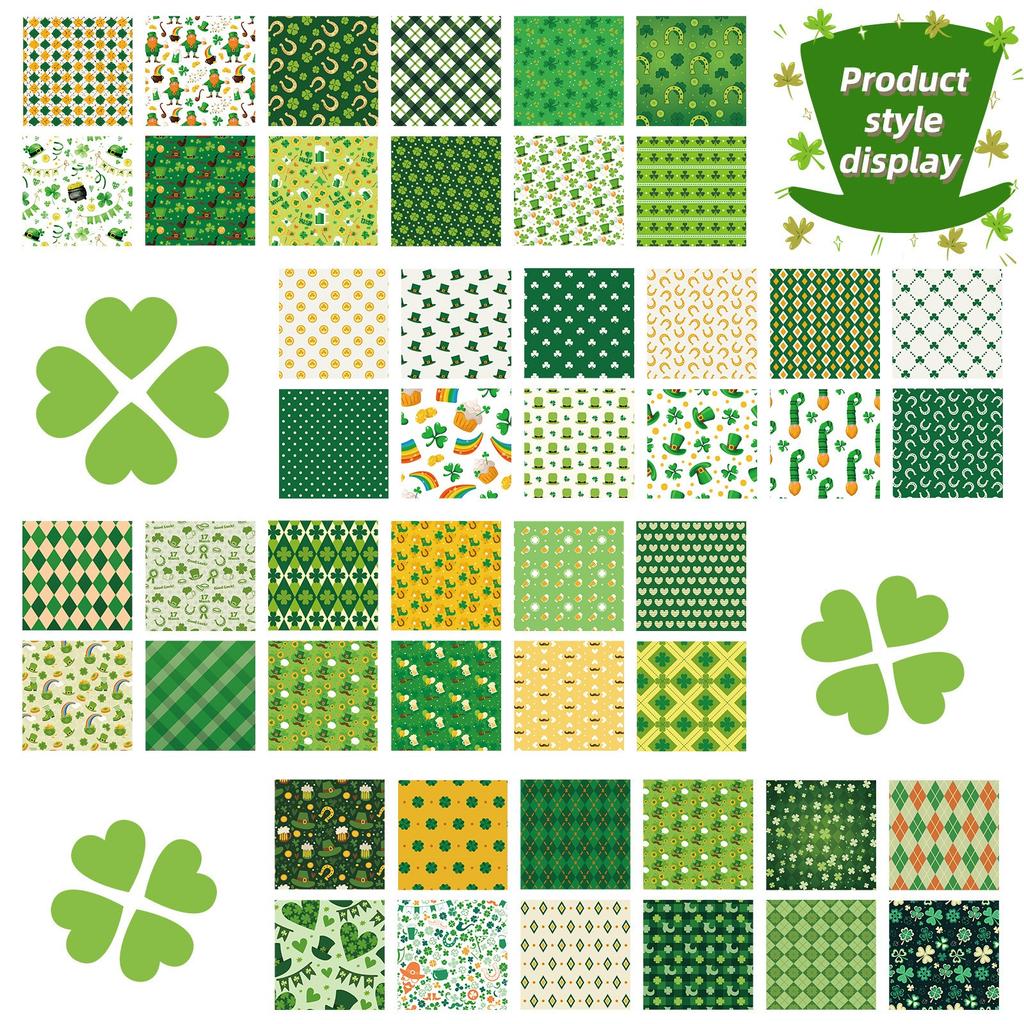 12PCS St. Patrick Series Material Paper Background Decoration Diy Wrapping Paper