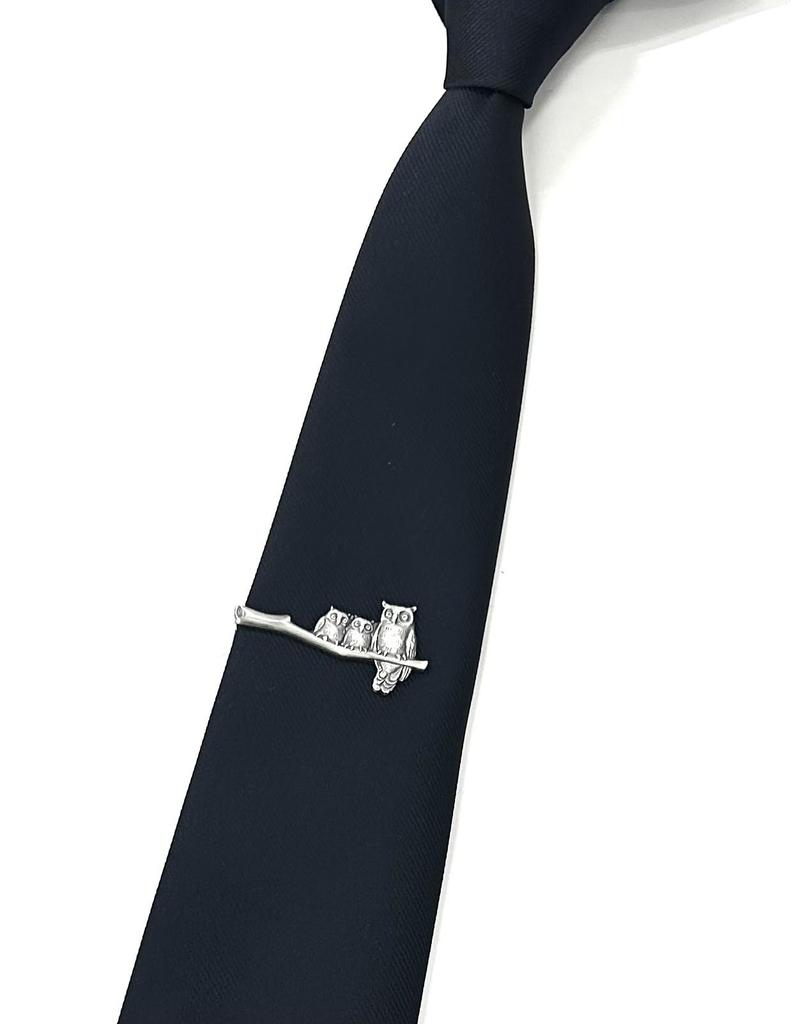 ISHOKUYA (Clothing Store) Animal Series Unique Tie Pin Tie Clip Tie Bar Owl Family