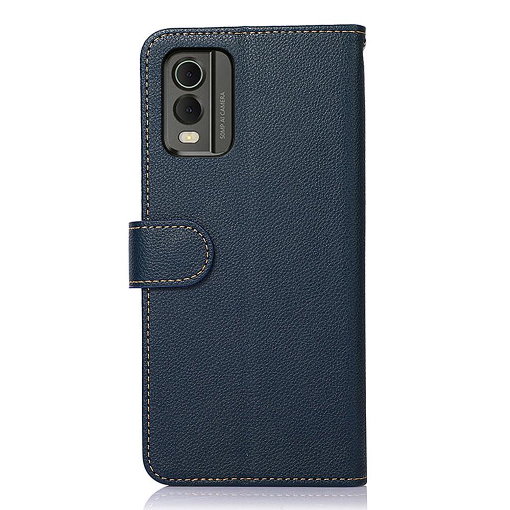 KHAZNEH Für Nokia C32 Litschi-Textur RFID-Blockierende Handyhülle Leder-Geldbörse Ständer Sturzsichere Abdeckung