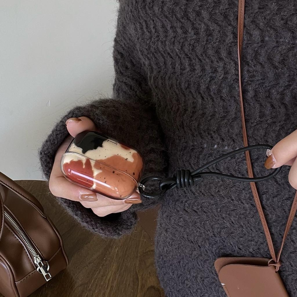 Ins simple brown smudge suitable for AirPods 1 protective case AirPods pro1 apple 1st generation protective case