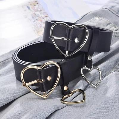 1 Stk. Leder Breitgürtel für Damen Goldene Love Schnalle Nadel Jeans Schwarz Luxusmarke Damen Vintage Riemen Damen Taillenband
