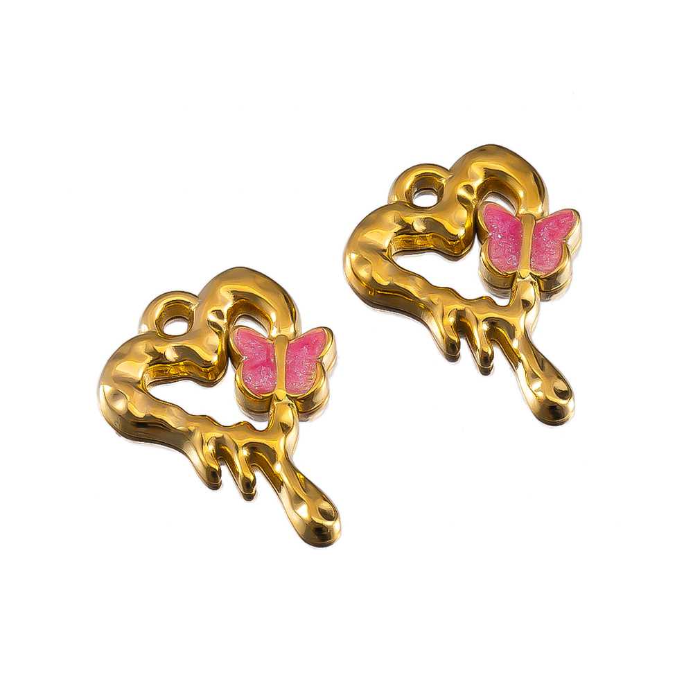 Stainless Steel Pendant Series Pink and Purple Cute Pendant Multiple Choice Earring Components DIY Necklace Jewelry Accessories