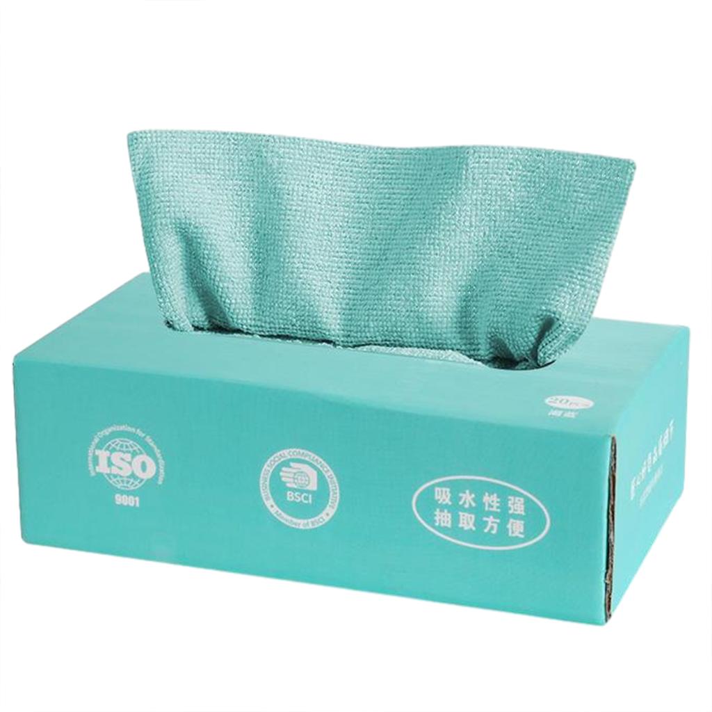 20pcs/box Removable Magic Rag Microfiber Cloth Removable Wiping Cloth Disposable Reusable Absorbent Scouring Dishrags