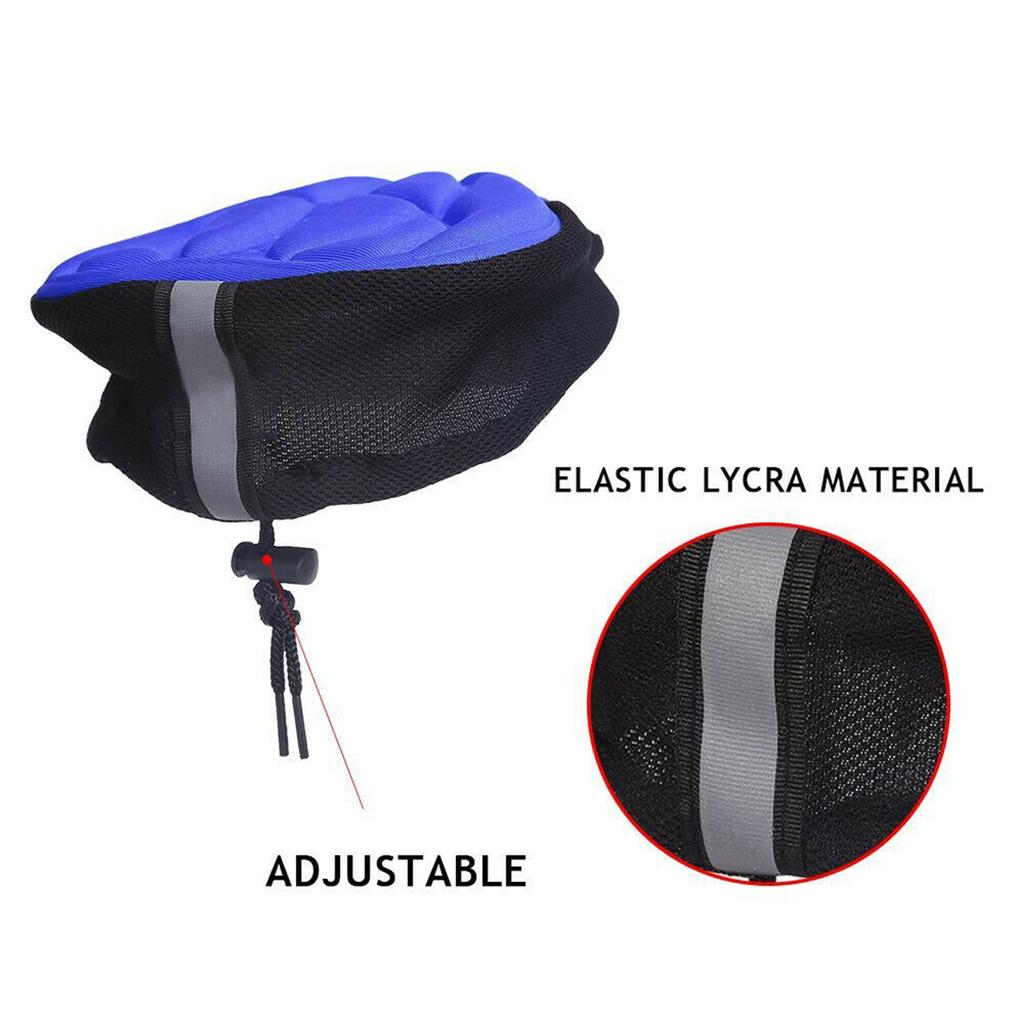 Bike 3D Saddle Seat Cover Bike Breathable Soft Comfort Pad Padded Cushion (Black)