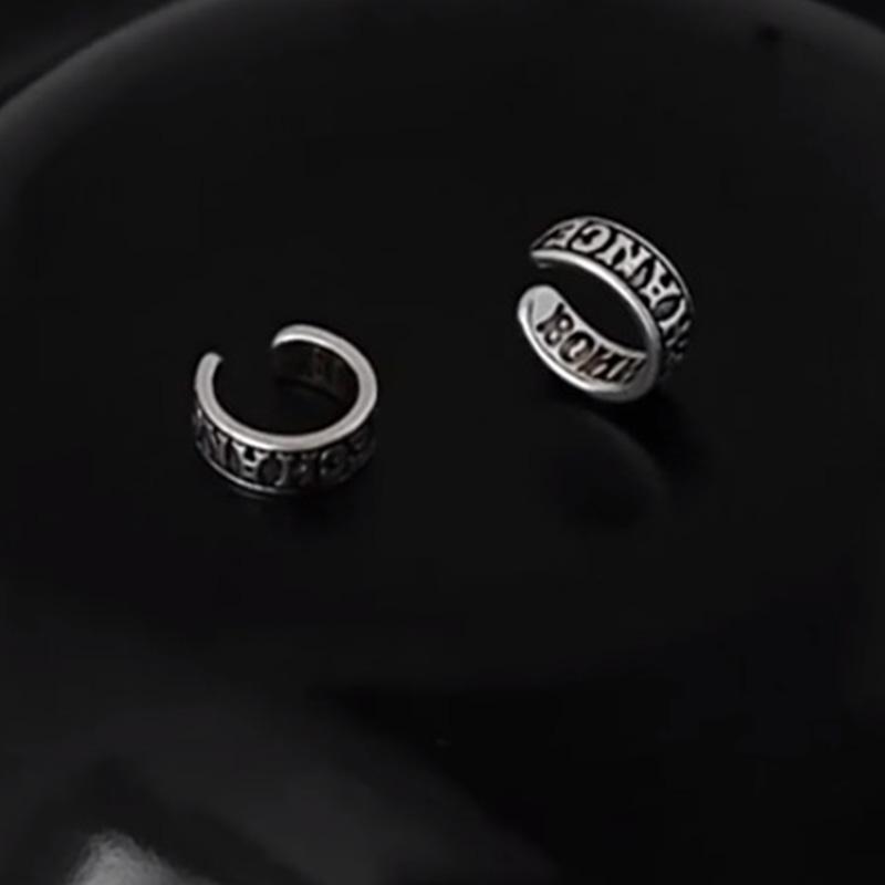 Retro Good Fortune Clip On Earrings For Men Non Pierced Ear Clips Punk Gothic Rock Hiphop Unisex Designer Jewelry Gift For Lover