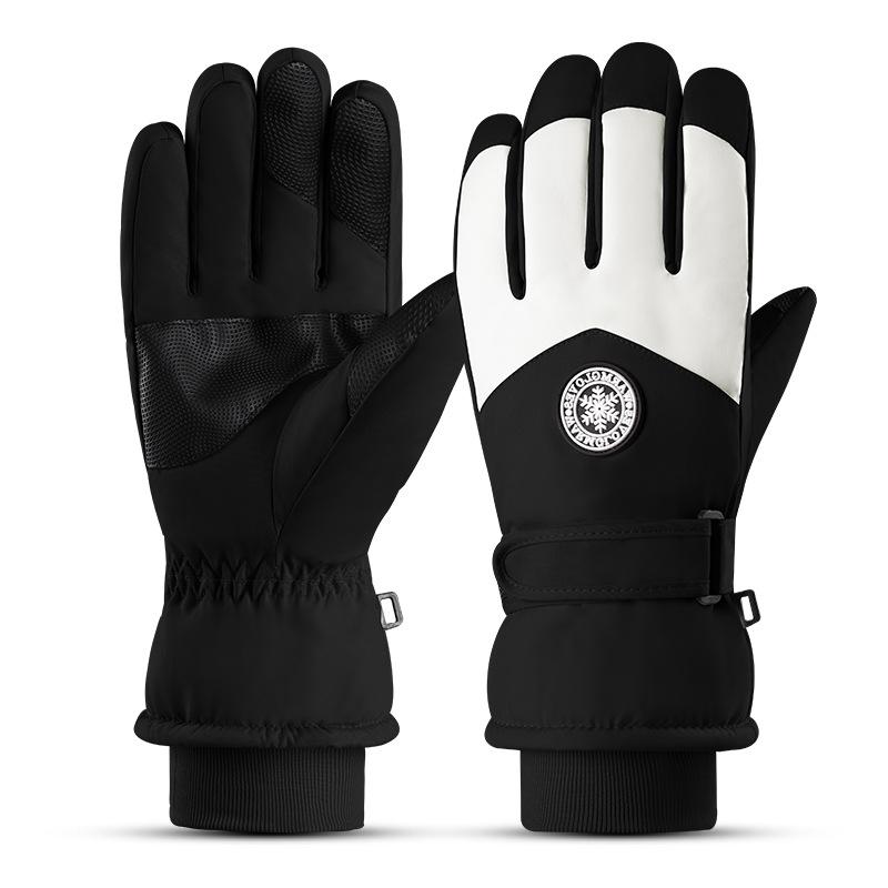 Ski Gloves Cycling Warm and Cold Proof Gloves  Women's Fleece Thickened Windproof  Winter Cycling Men's Touch Screen