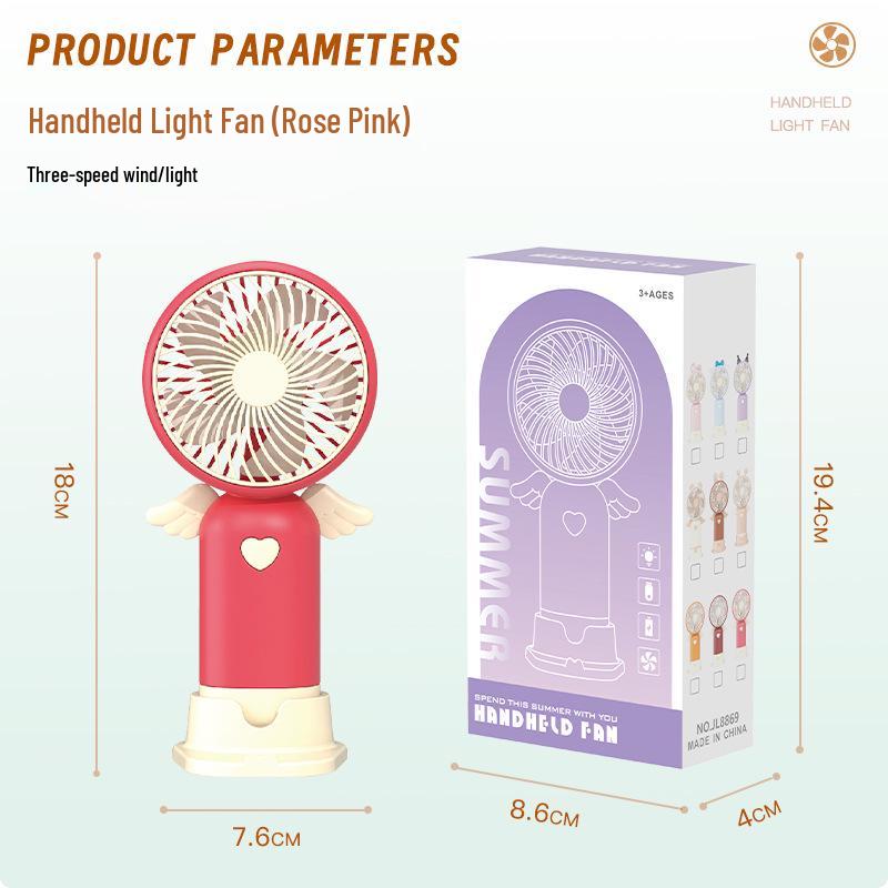 Cartoon Night Light & USB Rechargeable Mini Fan