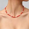 Simple Classic Creative Round Beads Rice Beads Woven Neck Necklace Vacation Wind Beaded Contrasting Color Necklace Collarbone Chain Women