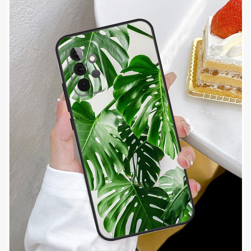 Tropical leaves Case For Samsung Galaxy A15 A25 A35 A55 A51 A71 A12 A32 A52 A13 A33 A53 A14 A34 A54 Cover