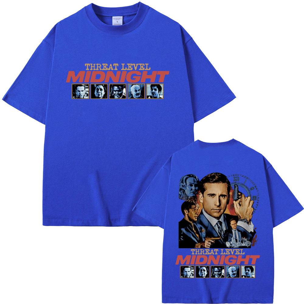Threat Level Midnight Michael Scott Homage T-shirts Tv Series The Office Dwight Schrute Jim Halpert T Shirts Men Vintage T-shirt