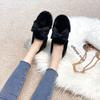Mode 2025 Große Größe 35-43 Damen Nerzhaar Schuhe Fell Ballerinas Winter Schnürung Schleife Loafers Femme Plüsch Baumwolle Mokassins Flauschige Stiefel
