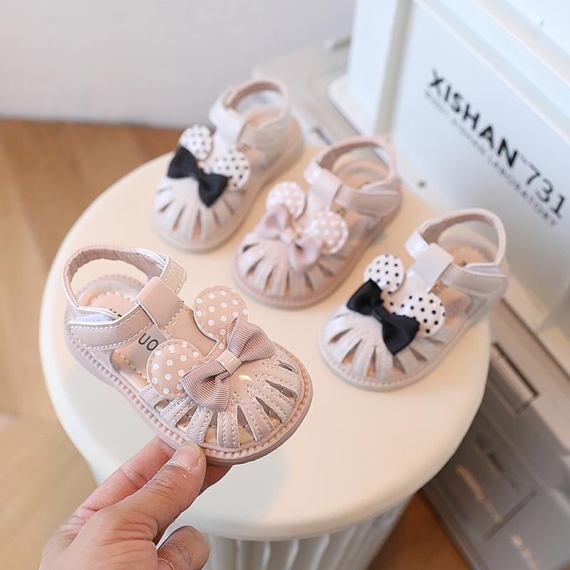 Summer Baby Girls Sandals Bowknot Sweet Pink Princess Toddler Shoes Flat Soft Sole Kids Shoes Fashion Casual Beach Sandalias