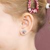 Bobisty 1Pair Cute Screw Back Earrings for Women Stainless Steel Multicolored Heart Flower Butterfly Rainbow CZ Stud Earrings