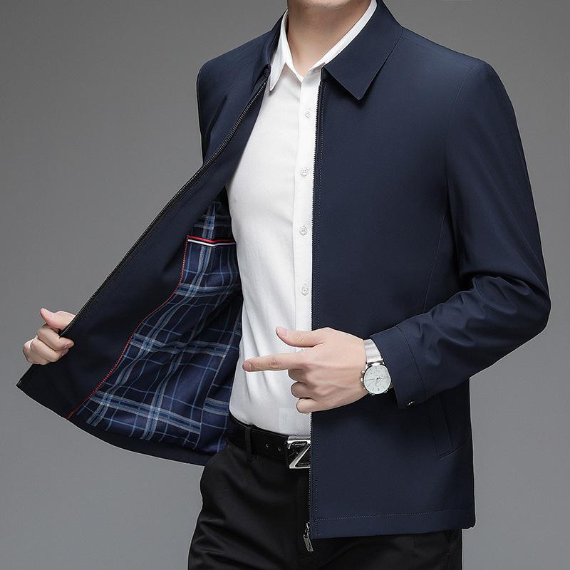 2024 Spring Men's Executive Lapel Jacket - Business Casual Mid-Age Style