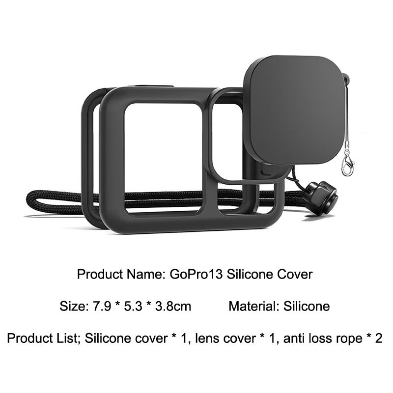 4Pc/Set Silicone Case For Gopro Hero 13 Camera Lens Protective Cover 1Set Glass Screen Protector Film Lens Cap Accessories Kit