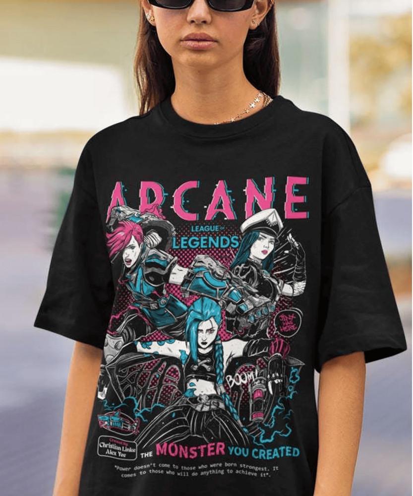 

Jinx Arcane T-Shirt Japanese Anime Cartoon Jinx Arcane Graphic Gift Shirt Unisex T-Shirt XXXL