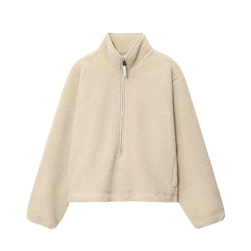 Zbzr Autumn New Women Clothes Loose Casual Temperament Simple Teddy Velvet Sports Top 1283772-