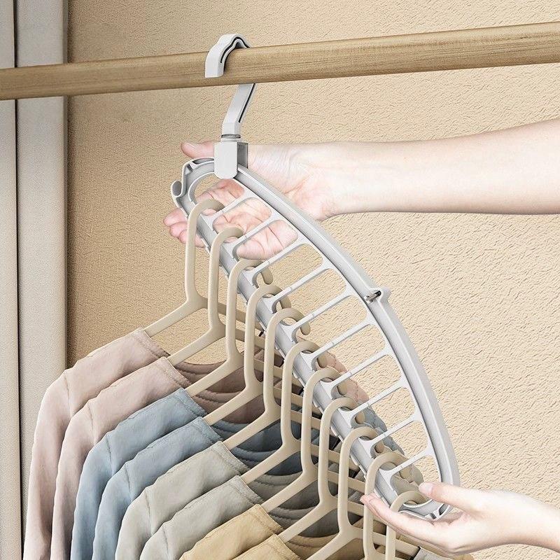 Space Saving Hangers for Closet Organizers and Storage, Heavy Duty Plastic Clothes Hanger for Shirt Sweater, Collapsible Hanger