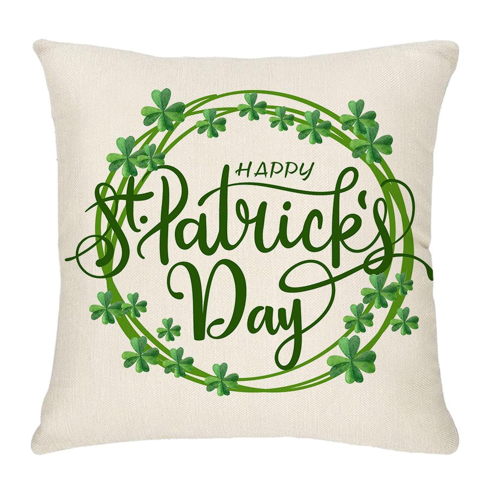 St. Patrick's Day Throw Pillows National Day Sofa Cushion Covers Linen Throw Pillows