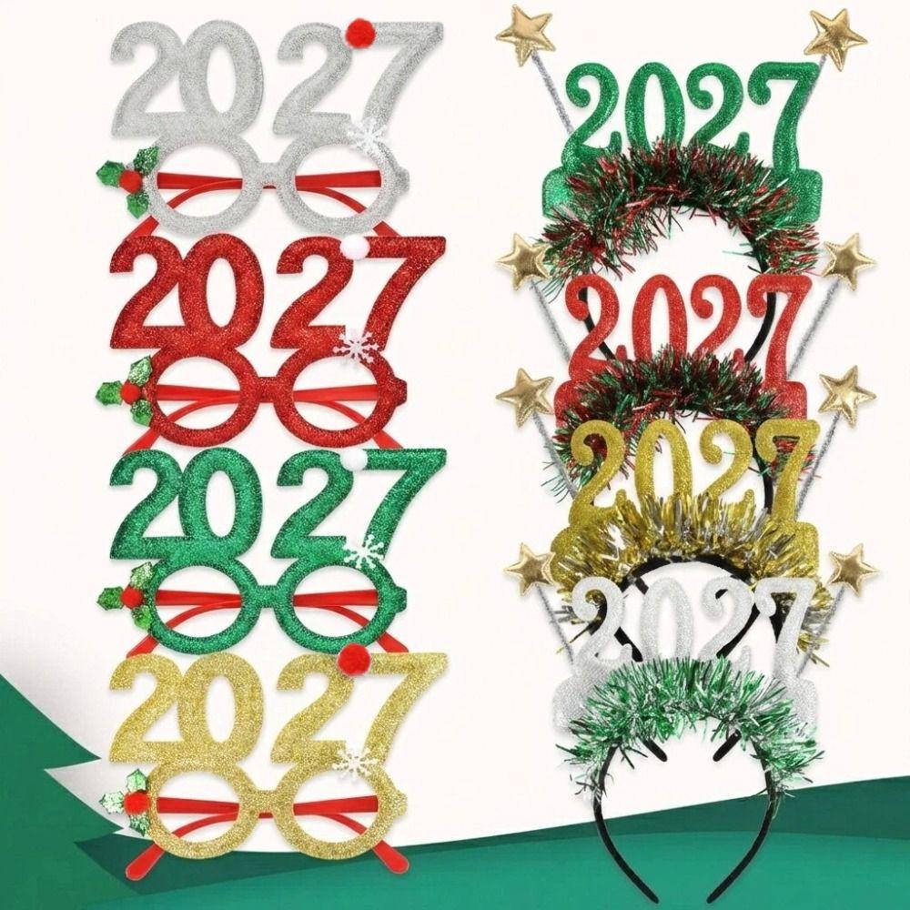 Sequin 2027 Happy New Year Headband Sweet Star Strip Headwear Photo Prop
