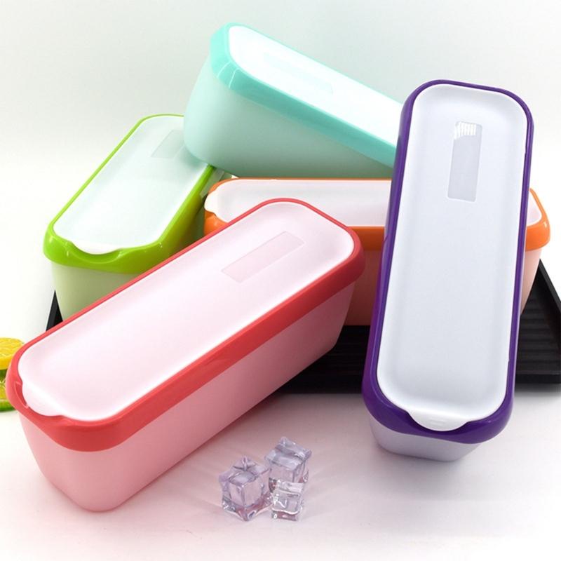 Cutie Rectangulară Reutilizabilă pentru Depozitare Înghețată, Recipient, Formă cu Capac, Depozitare Frigider Bucătărie, Cutie pentru Înghețată de Casă