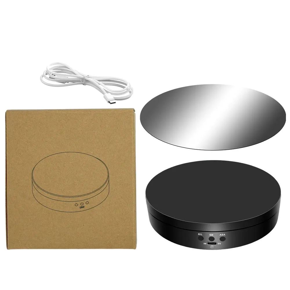 Motorised Rotating Mirror Display Stand,360 Degree Turntable, Jewellery Holder,USB Power Supply, Rotating Shooting, Three Speeds