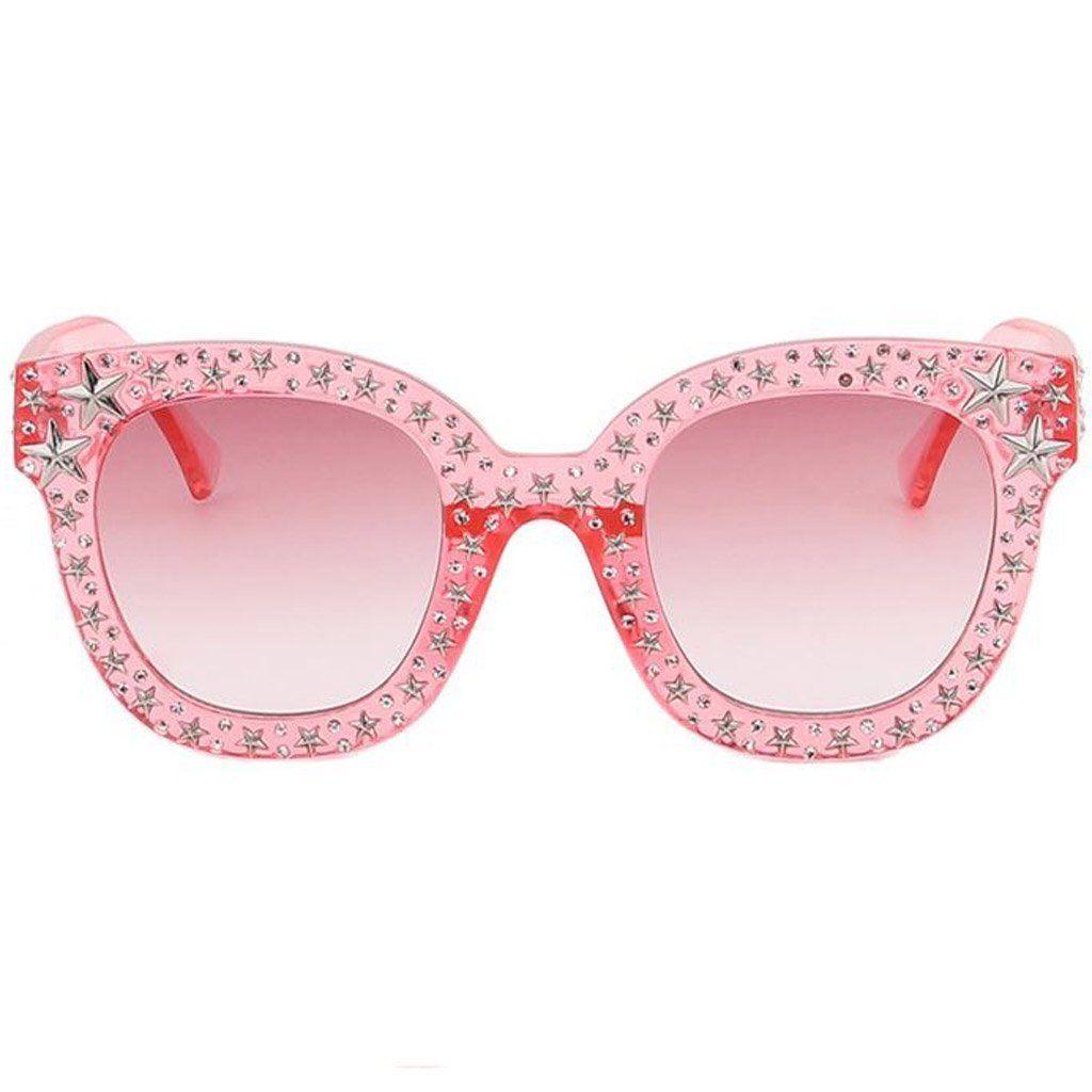 Eleganti Occhiali da Sole Quadrati Oversize con Strass Bling per Moda Protezione UV