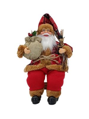 Ornamente de Crăciun Agățate de 14'' Decorațiuni Figurine Moș Crăciun Așezat