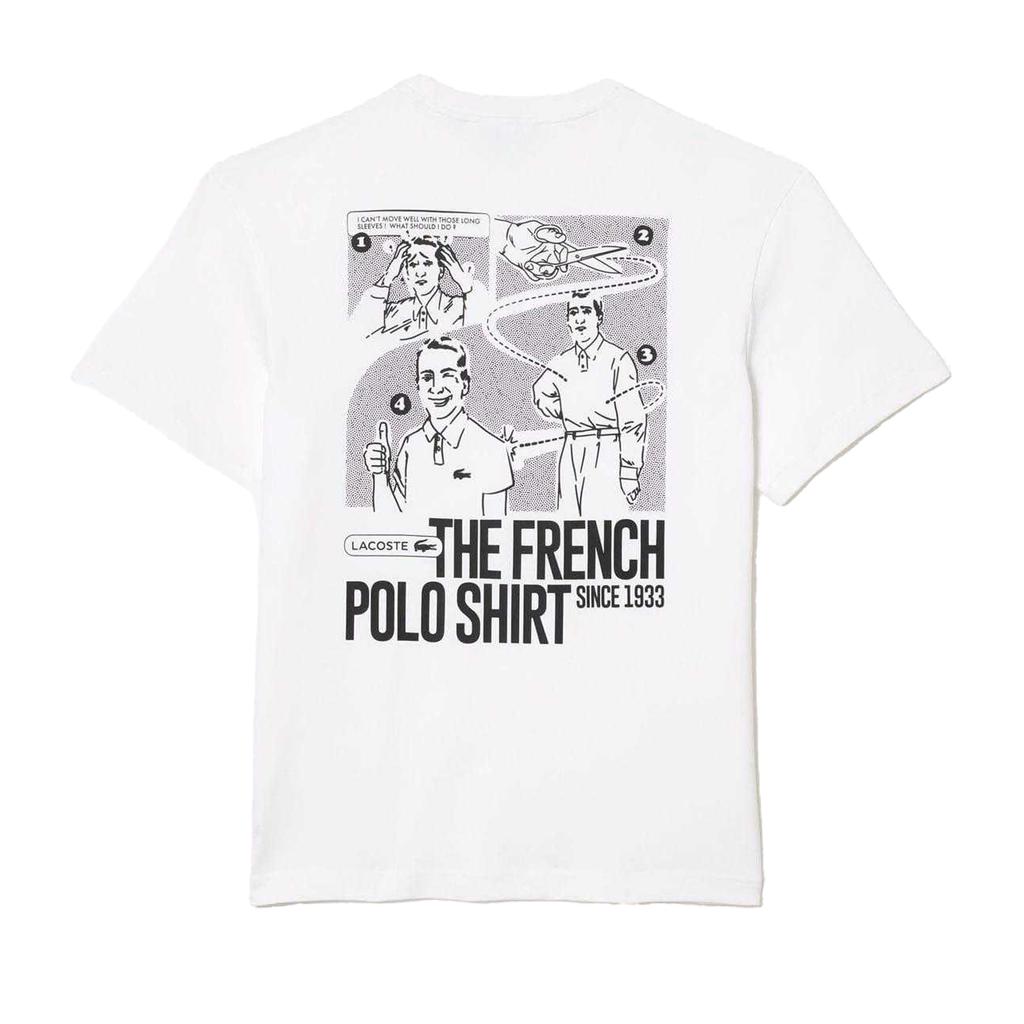 Lacoste Mens Back Print Heavy Cotton T-Shirt