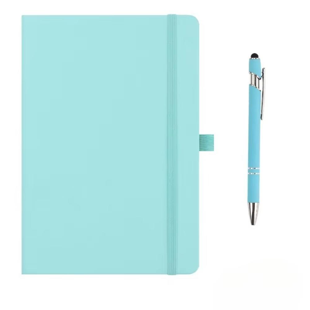 

Mini Pocket Notebooks a6 Leather Cover Student Handbooks with Elastic Band Ruled Lined Diary Notebook For Work, Business, Travel світло-синій колір