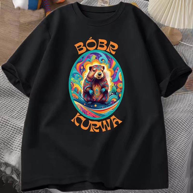 Bóbr Kurwa Gladiator cotton T Shirts for Unisex Women The Glory of Rome Graphic T-Shirt Bober Beaver Boberek Tshirt Casual Tees