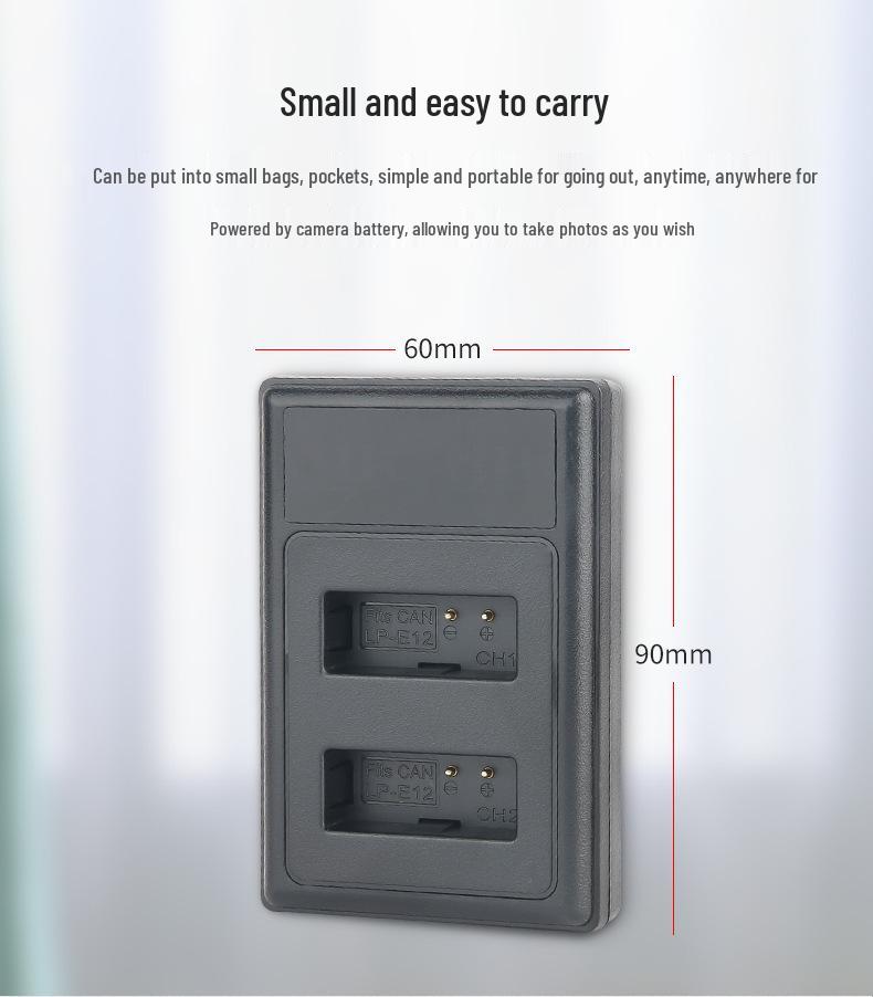 LPE12 USB Dual Charger for Canon EOS M50, M2, 100D, M100, M10, M200