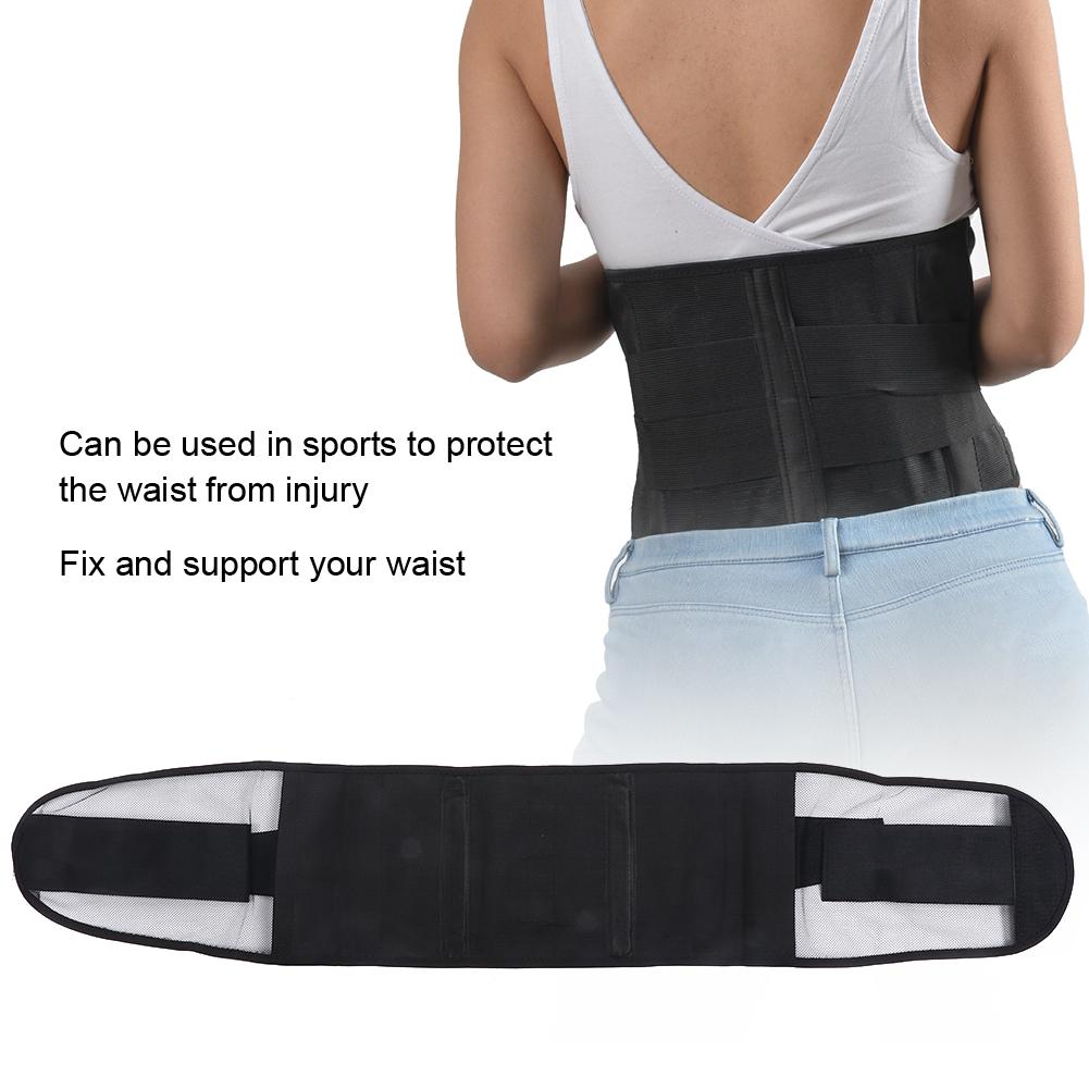 Breathable Adjustable Waistband Sports Fitness Waist Abdomen Support Correction Fixing BeltL Black