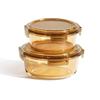 Amber Heat-Resistant Glass Food Storage Container Set