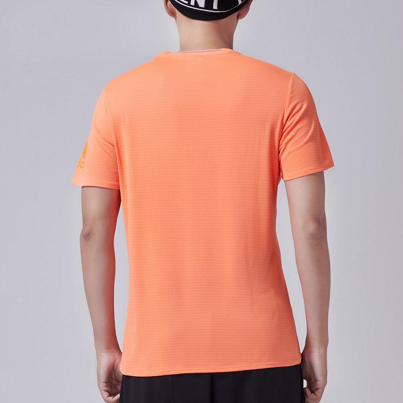 Adidas Solid Color Quick-Drying Sports Casual Short Sleeve T-Shirt Men Tops Orange CW4057