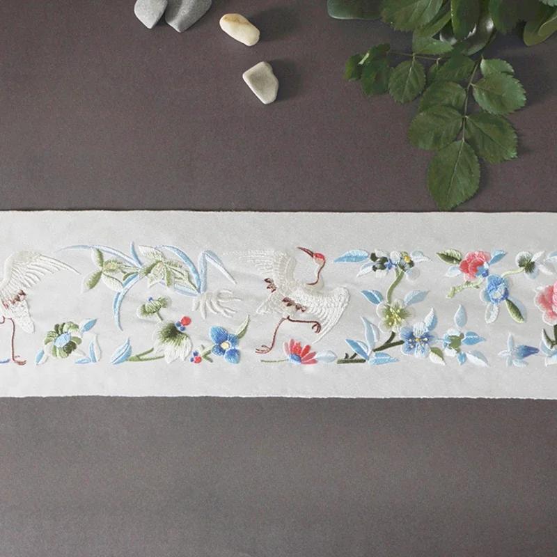 50cm chińska żakardowa haftowana wstążka tkanina retro haft taśma koronkowa lamówka Hanfu sukienka ubrania zasłony DIY akcesoria