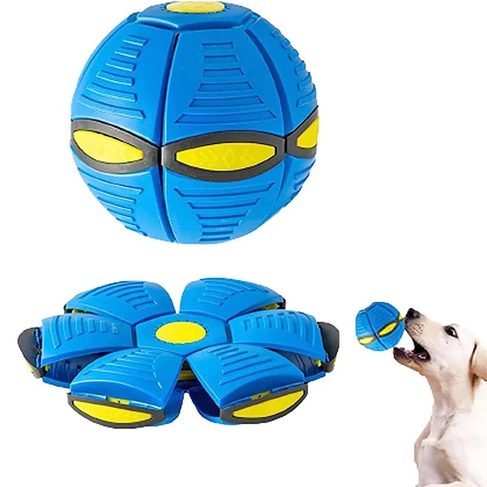 Unzerstörbares Hundespielzeug für aggressive Kauer Strapazierfähige Bissfeste Fliegende Untertasse Outdoor Apportierball Interaktives Trainingsspielzeug